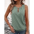 thumbnail image 2 of Osfvolr Women'S Summer Fashion Eyelet Tops Crewneck Sleeveless Shirts Women Shirts Green XL, 2 of 7