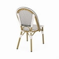 thumbnail image 4 of Outdoor PE Ratten and Aluminum French Bistro Chairs, Set of 2, Rusted Black & White, Bamboo Print Finish, 4 of 13