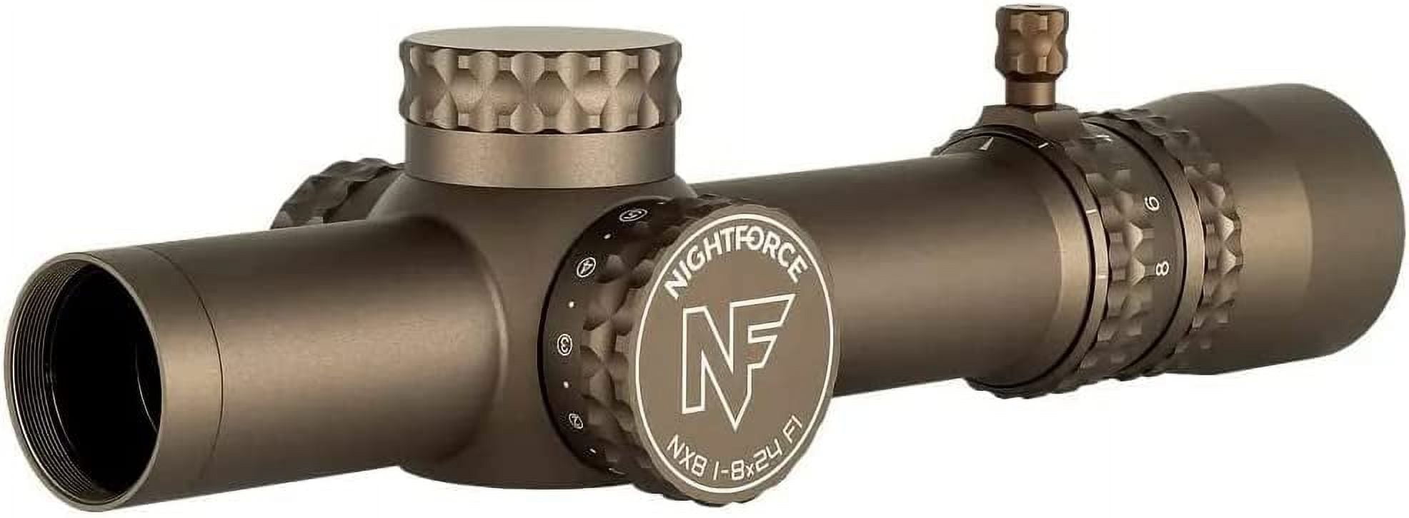 NIGHTFORCE NX8 1-8X24mm F1 Capped 30mm Tube Hunting Gun Scope with FC-DMX Reticle Dark Earth