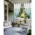 thumbnail image 4 of Outdoor Curtains for Patio Teal Striped Gradient Rustic Wood Board Waterproof Privacy Outside Curtains with 2 Tiebacks Grommet Top Pergola Curtains for Porch Cabana Gazebo 1 Panel, 54x84 inch, 4 of 7