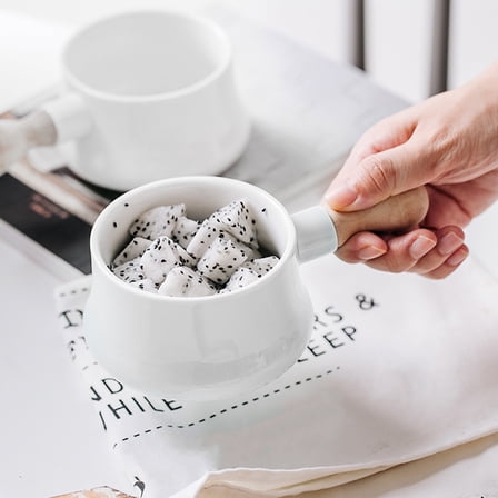 Yardwe Cereal Bowls White Round Serving Soup for Family 1Pcs