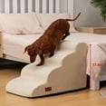 thumbnail image 4 of Escaleras y rampa para perros Aodisman, 4 peldaños, para camas o sofás, color beige, 4 of 7