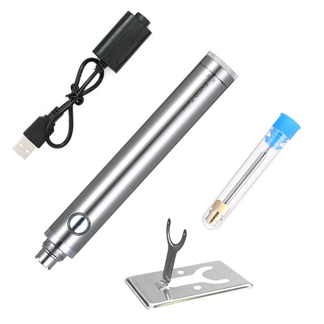 Soldador de batería de 5V, soldador recargable portátil inalámbrico, interfaz 510, cabeza de soldador, herramienta de reparación de soldadura al aire libre Wmkox8yii hjk2487