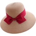 thumbnail image 6 of CoCopeaunts Straw Bucket Hat for Women Bowknot Decorate Belt Spring Summer Wide Brim Outdoor Beach Sweet Girls Basin Hat, 6 of 8