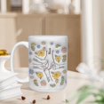 thumbnail image 2 of Ceramic Coffee Mug Floral Print Design Durable Stylish Drinking Cup For Home Kitchen Universal Use Idea, 2 of 9