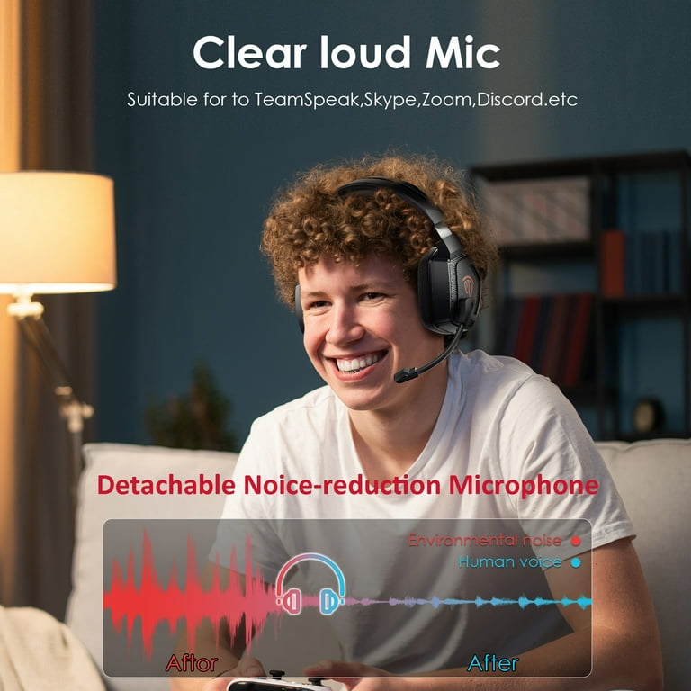 QUCOPRE Wireless Gaming Headset, Bluetooth 5.2, PS5/PS4/PC/Switch