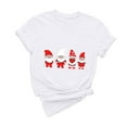thumbnail image 2 of GaThRRgYP Womens Essential Short Sleeve Crew Neck Top,Women's Casual Round Neck Short-sleeved Christmas Tree Printed T-shirt White XXL, 2 of 6