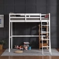 thumbnail image 3 of JOYMOR Loft Bed Twin Size Wood Loft Bed Frame for  Junior Adults with Full-Length Guardrail and Ladder (High Loft), 3 of 7