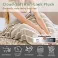 thumbnail image 4 of Regal Living Ultra Soft Cozy Knit Throw Blanket, Khaki Stripe, 90" x 90", 4 of 4
