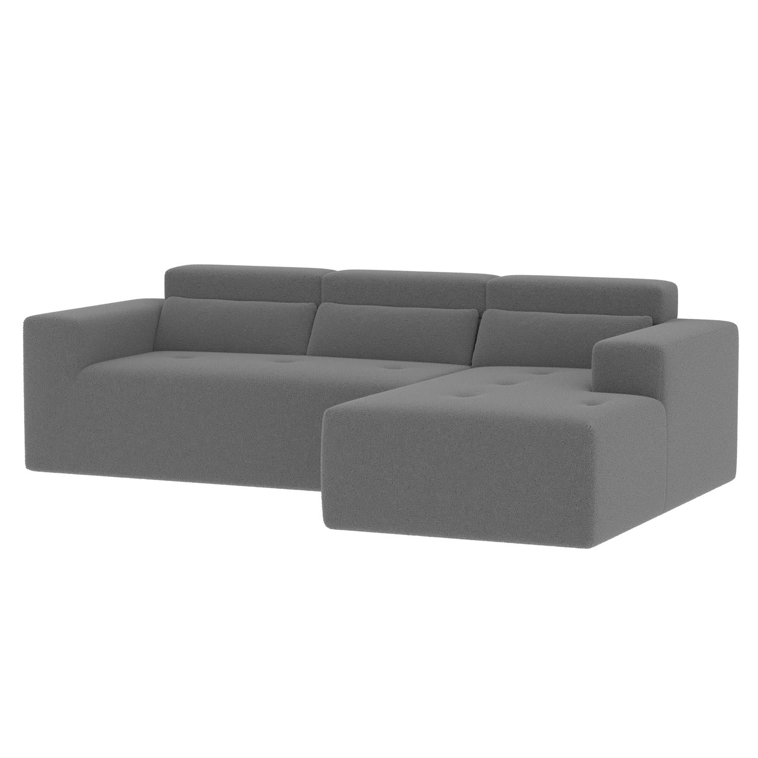 Demi Bonn 109" Modern Modular Sectional Sofa, Cozy Teddy Fabric L Shaped Couch with Chaise, 3-Seater Corner Sofa with Pillows for Apartments, Gray