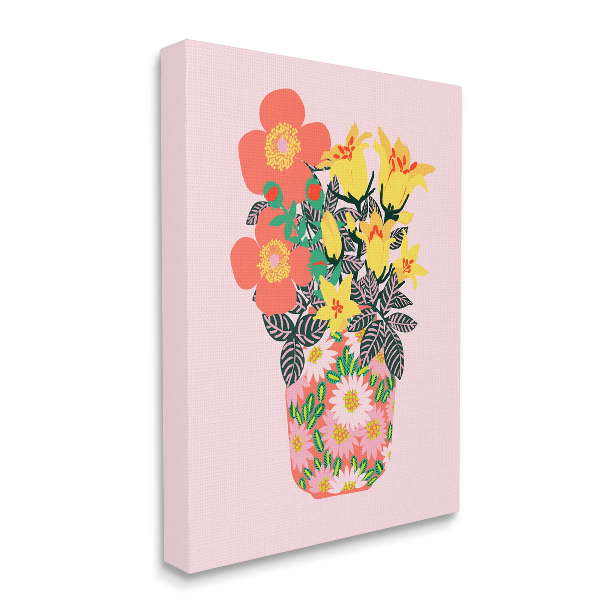 Stupell Industries Pink Modern Bouquet Botanical & Floral Painting Gallery Wrapped Canvas Art Print Wall Art, 36 x 48