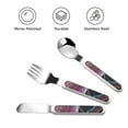 thumbnail image 3 of Cauagu Bird 2 Print 3-Pieces Toddler Cutlery Set , Kids Silverware Set with Spoons Forks & Knife Stainless Steel Utensils for Kids Dishwasher Safe, 3 of 8