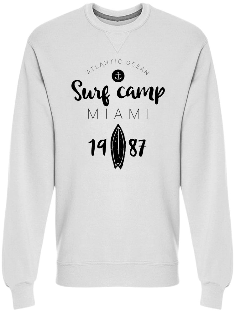 Vintage Watercolor Summer Surf Print With Typography Surf Camp, Palm