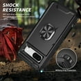 thumbnail image 7 of SaniMore for Google Pixel 7A Multi-Functional Case, 3-Layer Protection Magnetic Cover Support Car Mount & 360° Rotatable Metal Ring Kickstand Full Body Shockproof Protective Shell, Black, 7 of 7