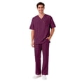 thumbnail image 4 of Domuza Scrubs Medical Uniform Man Scrubs Set Medical Scrubs Top and Pants, with Multiple Pockets Dark Purple S, 4 of 5