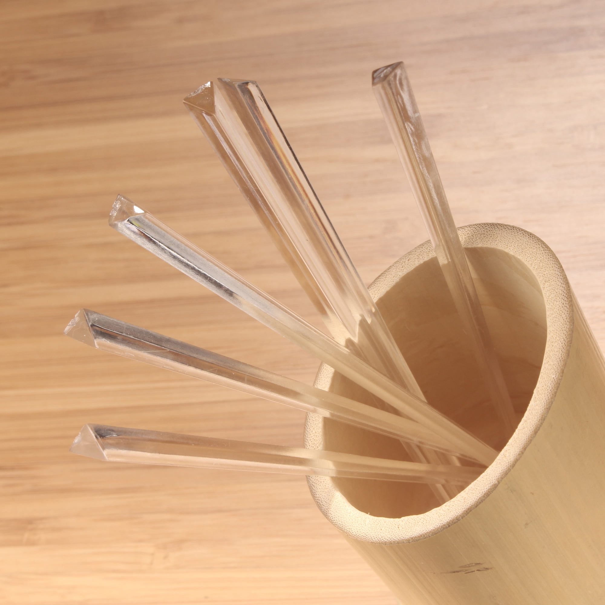 BambooMN Triangular Appetizer Cocktail Prism Picks - 3.9" (10cm) - Clear - 1,000 Pieces