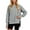 Light Gray, variant on EDFBUYKRS Female Long Sleeve Sweatshirt Women's Zip Neck Wrap Pullover Sweatshirt with Pockets Size S