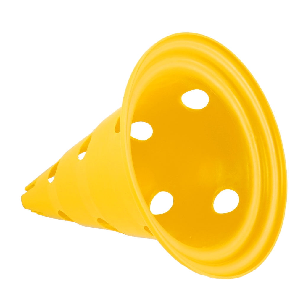 Dualoai 5pcs Sport Soccer Football Training Cone Traffic Safety Cones 30cm Yellow