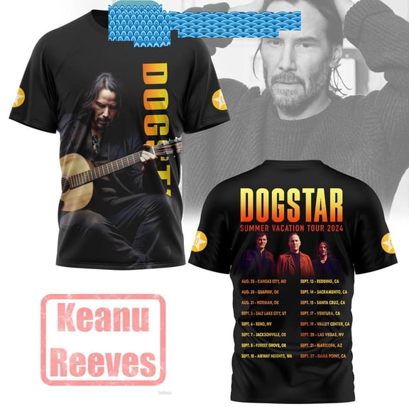 Keanu Reeves Dogstar Summer Vacation Tour 2024 Hoodie T-Shirt
