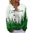 thumbnail image 2 of Chandails d'Hiver Grande Taille pour Femmes Mode Décontractée Imprimé de Noël Cardigan Veste Vert G, 2 of 4