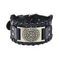 thumbnail image 2 of para Hombre de Cuerda de Cuero Brazalete - Cuero bronce Bronce de cuero Sunnimix Pulseras anchas de puño, 2 of 8