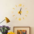 thumbnail image 2 of Injueey Relojes de pared luminosos Reloj grande Reloj Horloge 3D DIY Acrílico Espejo Pegatinas Cuarzo Duvar Saat Klock Moderno mudo Decoración del hogar Oro Injueey HA3328-03B, 2 of 6