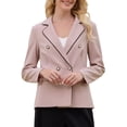 thumbnail image 1 of BLAZER DE TRABAJO PARA MUJER INSPIRE CHIC, CHAQUETA DE TRAJE DE DOBLE BOTONADURA 2XL ROSA, 1 of 5