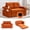 Orange, variant on Convertible Sofa Bed with Pillows, 2 in 1 Fold Out Floor Couch, Expandable Double Sofa Bed for Living Room Bedroom Lounge, Gray Corduroy