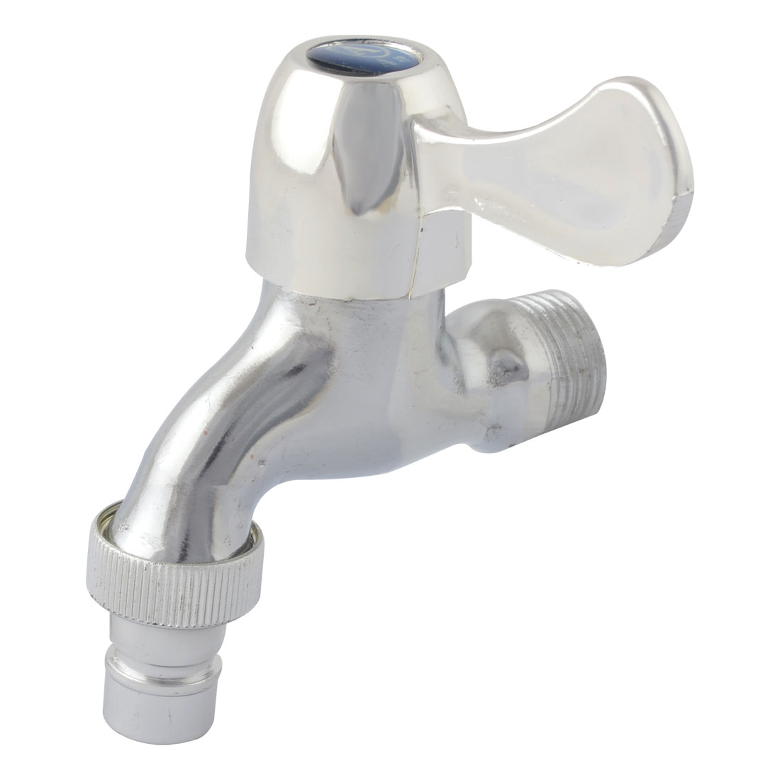 Kitchen Single Lever Water Tap Faucet Switch Silver Tone 20mm Thread