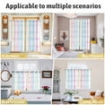 thumbnail image 6 of Blue Pink Plaid Kitchen Curtains 72 Inch Length, Pastel Green White Buffalo Patchwork Grommet Top Bedroom Living Room Curtains, Light Filtering Cafe Curtain Drapes 2 Panels Set 104''x72'', 6 of 9