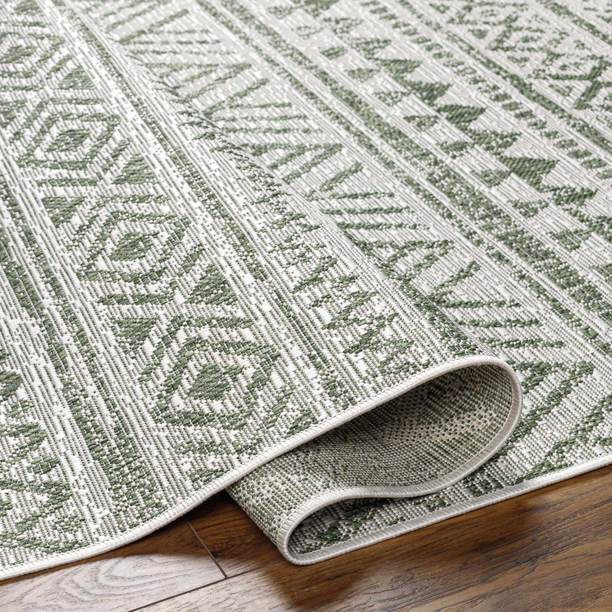 Hauteloom Gerda Living Room, Bedroom Patio Outdoor Area Rug - Bohemian, Transitional - Light Gray, Taupe, Gray - 8'10" x 12'