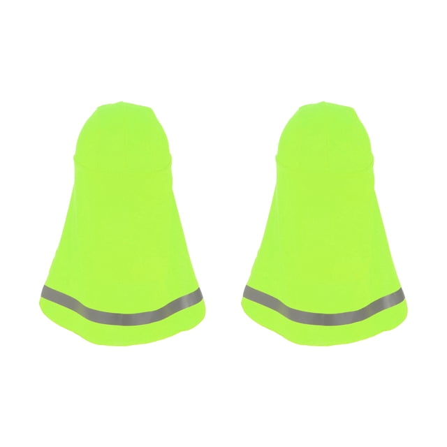 Uxcell Sombra de Sol para Casco Duro, 2 Pcs Forro de Casco Sombra de Cuello Protector Solar, Verde Fluorescente