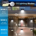 thumbnail image 3 of SHILIU-Solar Lights Outdoor Motion Sensor Light, 3 Modes Solar Wall Lights, IP65 Waterproof Wireless Solar Powered Security Lights for Backyards Fence Garden Deck Garage-Cold White, 3 of 4