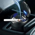 thumbnail image 4 of Car Ashtray, Portable Travel Auto Car Ashtray, Easy Clean Up Detachable Car Ashtray with LED Light with Flip Lid, Self Extinguishing Ash Tray (Black)., 4 of 5