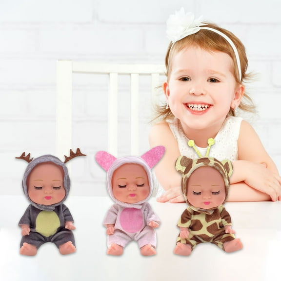 CYBIBO Reborn Baby Dolls, Clearance Toys Girls! 5 Inch Mini Doll Dolls Dolls Cute Kids Doll Toys With Animals Costumes For Kids 3 Years And Up Cute Little Babies Kids Birthday Gift