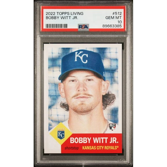 Bobby Witt 2022 Topps Living Set Baseball Rookie Card RC #512 Graded PSA 10
