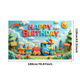 thumbnail image 6 of Colorful Train Happy Birthday Banner for Kids Outdoor Party Celebration, 6 of 7