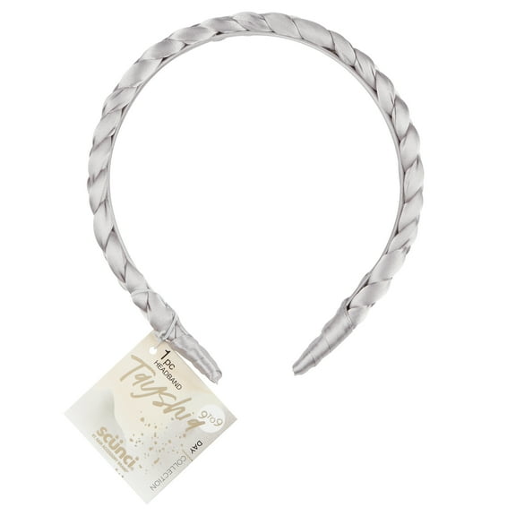 Tayshia by Scunci Comfort No-Squeeze Satin Braided Headband, Lilac