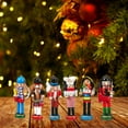 thumbnail image 2 of 6 Pieces Wooden Nutcracker Ornaments, Christmas Nutcracker Figures, 12cm Statue Nutcracker Soldier Figure Decor for Office, Home, Kids Gifts, 2 of 9