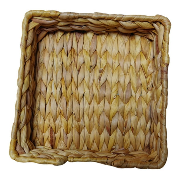 1pc Agua Hyacinth Basket Mano Hecho A Mano Cesta de Almacenamiento Tejido Organizador de escritorio