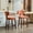 Beige Upholstered High, variant on Set of 2 Mid Century Modern Dining Chairs, Modern Wooden Dining Chairs, Farmhouse Linen Fabric Upholstered Accent Chair with Curved Backrest, Copper Nails around, Kitchen Chairs with Hardwood Frame
