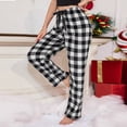 thumbnail image 2 of Dakiuu Family Matching Buffalo Plaid Fleece Pajama Pants Soft Cozy Loungewear Bottoms for Women Men Kids Toddler Elastic Waist Wide Leg Sleep Pants Holiday Casual Home Wear, 2 of 8