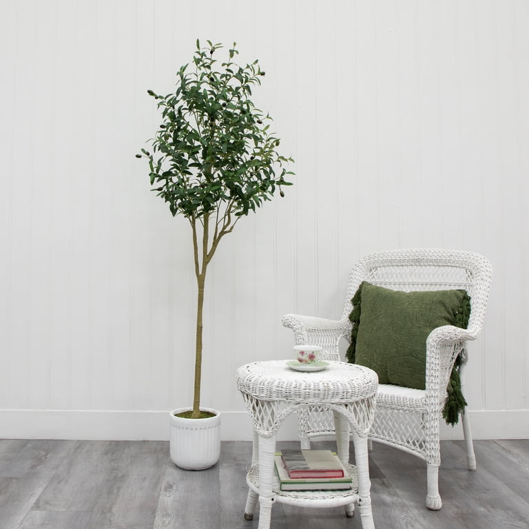Better Homes & Gardens 6' Artificial Olive Tree in Ceramic Planter