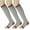 Gray, variant on 3 Pairs Open Toe Zipper Medical Sport Compression Socks - 15-20mmhg Graduated Knee-High Support for Men & Women, Ideal for Soccer, Running, and Nurses