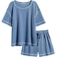 thumbnail image 3 of Ekouaer Women Pajama Sets Waffle Knit Lounge Set 2 Piece Sets Outfit Loungewear Matching Set With Pockets, 3 of 5
