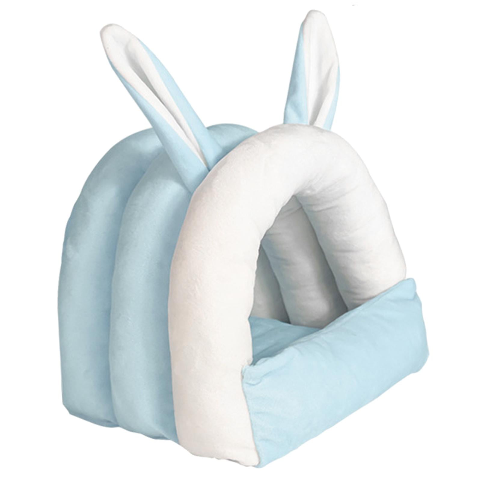 TOOYFUL Guinea Pig Cave Beds Rabbit Bed House Nest Comfortable Winter Warm Small Animal Hideout Bunny Bed for Bunny Ferret Chinchilla blue