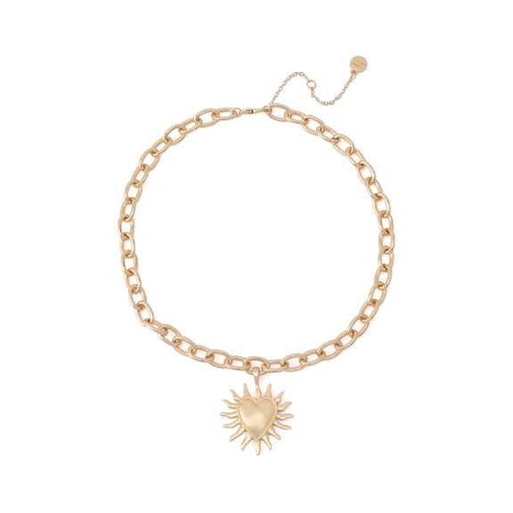 Madden NYC Women's Fashion Gold-Tone Heart-Sun Pendant Necklace