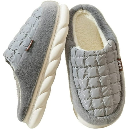 

DanceeMangoo Furry Slippers Women Men Fluffy Warm Plush Thick Sole Slides Memory Foam Anti-Slip Winter Shoes
