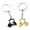 Black imitation gold, variant on 2pcs Realistic Zinc Alloy Golf Cart Keychain Golf Themed Keyring For Enthusiasts