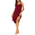 thumbnail image 2 of INSPIRE CHIC Women's Lounge Pajama Dress Sleepwear Nightdress Spaghetti Strap Cami Nightgowns S Red, 2 of 6